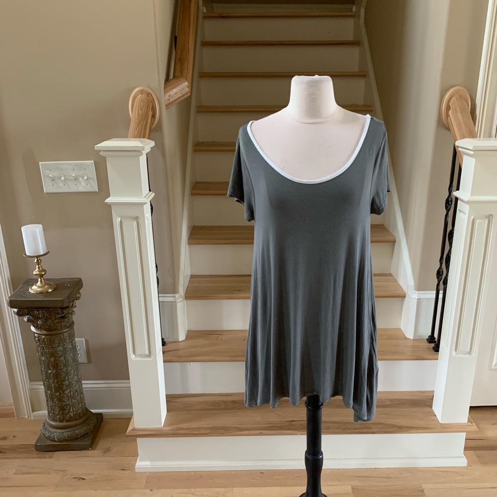 Charlotte Russe Dress Knit Army Green Mini Above Knee Oversized XS Fits M L